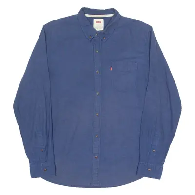 LEVI'S Mens Plain Shirt Blue Long Sleeve L
