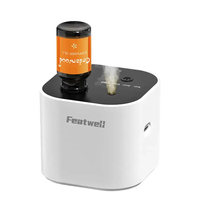 Featwell Mini Waterless Essential Oil Diffuser Gift Set with 3 Spray Patterns Recirculating Starlight Mode for Bedroom, Home ...