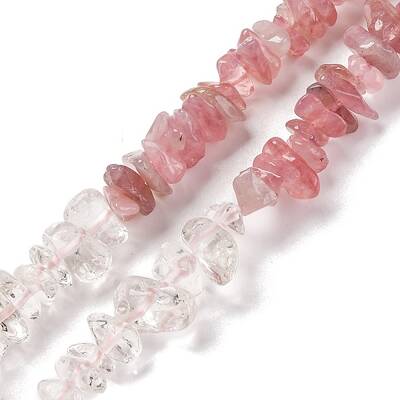 Natural Quartz Crystal & Rose Quartz Beads Strands