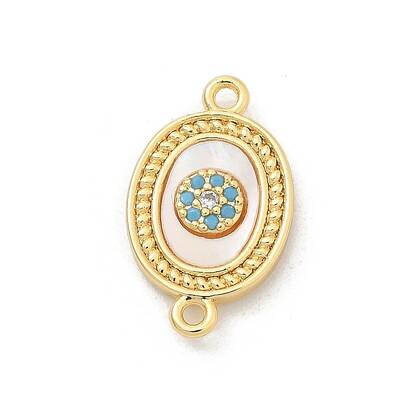 Brass Micro Pave Clear Cubic Zirconia Connector Charms