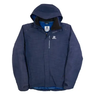 SALOMON Mens Ski Coat Blue Hooded L