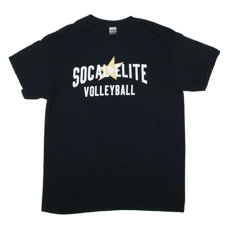 GILDAN Socal Elite Volleyball USA T-Shirt Black Short Sleeve Mens M