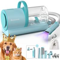 GEOOROOD Dog Grooming Vacuum Kit with Brush, 10KPa Suction Force, 2.2L & 1.6L Dust Collection, Low Noise with Cordless Cleani...