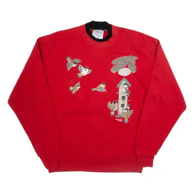 JERZEES Birds Mens Sweatshirt Red M