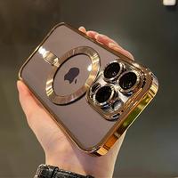 luxury magnetic wireless Applicable to iPhone16, 15, 14, 13, 12, 11 Pro Max Plus wireless charging protective cases, lens pro...
