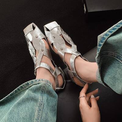 CHIKO Lakelynn Square Toe Block Heels Flats Sandals