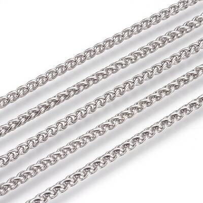 Non-Tarnish 3.28 Feet 304 Stainless Steel Wheat Chains