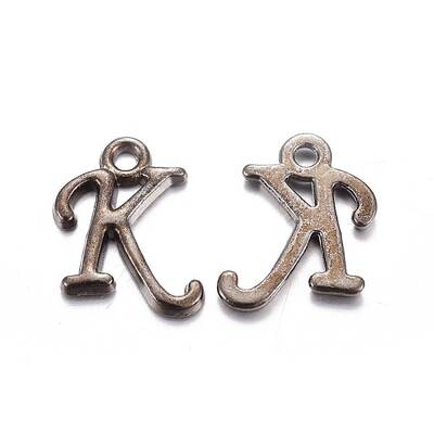 Gunmetal Plated Alloy Letter Pendants