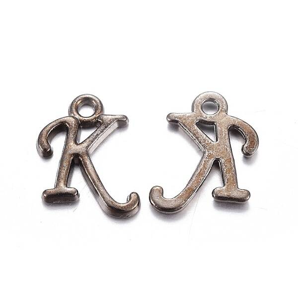 Gunmetal Plated Alloy Letter Pendants