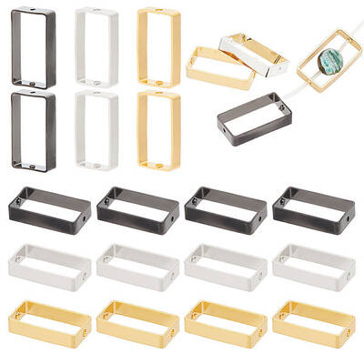 40Pcs 4 Colors Brass Bead Frame