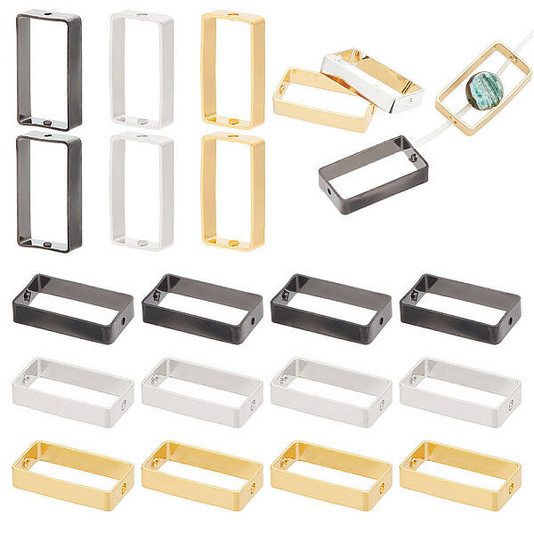 40Pcs 4 Colors Brass Bead Frame