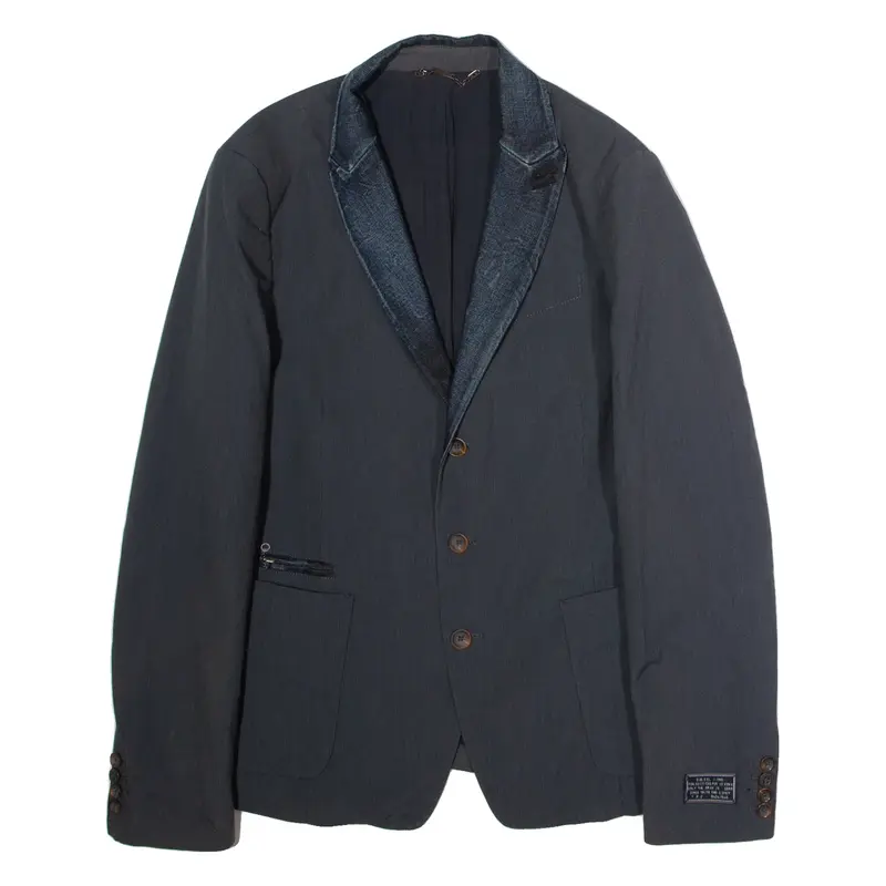 DIESEL Mens Blazer Jacket Black Pinstripe M