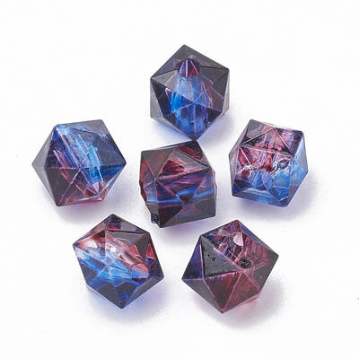 Two Tone Transparent Spray Painted Acrylic Beads