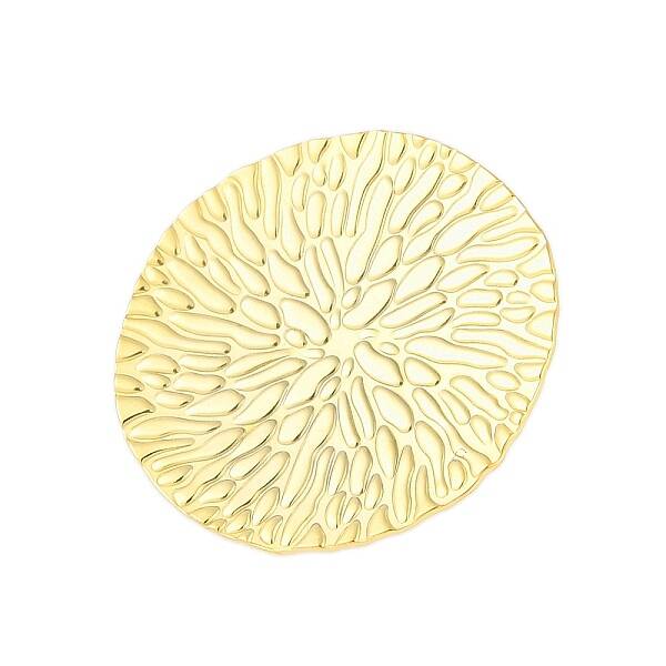 Textured Flat Round 304 Stainless Steel Adjustable Rings for Women