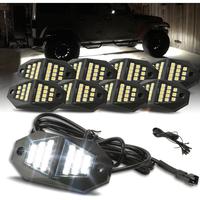 Winunite 210 Degrees Rock Lights, 24 Wide Angle SMD Chips, 4M Extension Wires Each Light, 6000K Pure White, High Adhesive Sti...