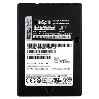 Lenovo 4XB7A10175 | 1.92TB PCI Express NVMe 3.0 x4 Hot Swappable U.2 2.5-Inch Solid State Drive