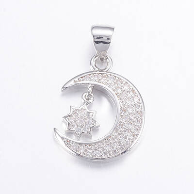Brass Micro Pave Cubic Zirconia Pendants