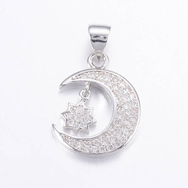 Brass Micro Pave Cubic Zirconia Pendants