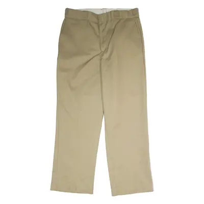 DICKIES Workwear Mens Twill Trousers Beige Regular Straight W36 L30