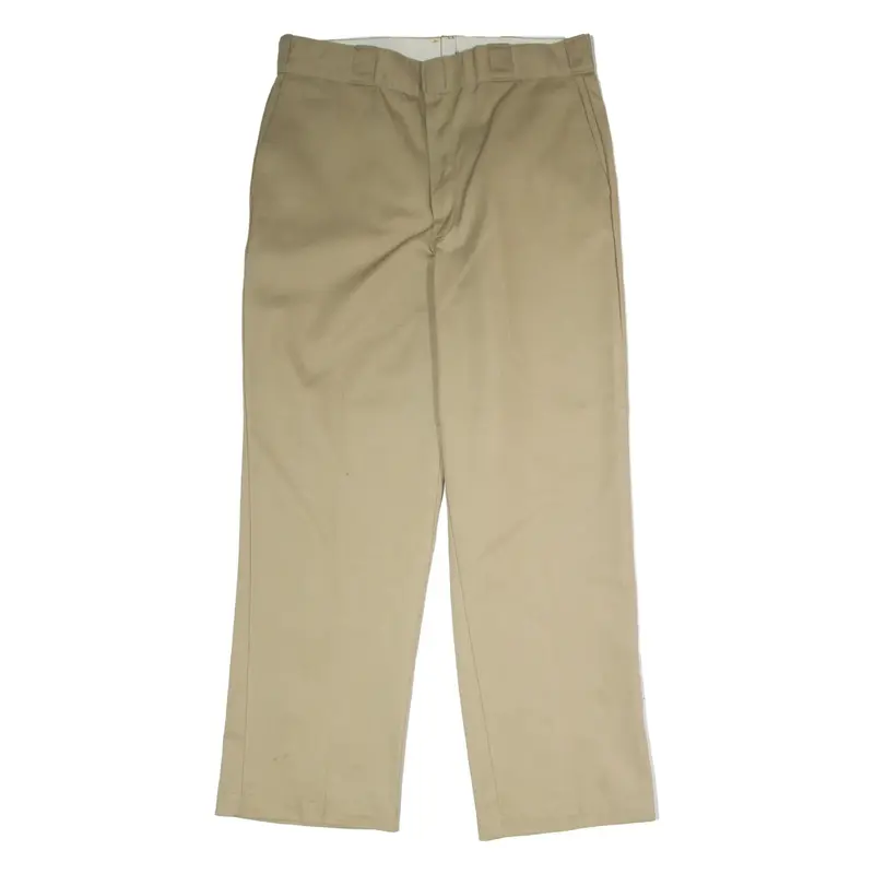 DICKIES Workwear Mens Twill Trousers Beige Regular Straight W36 L30