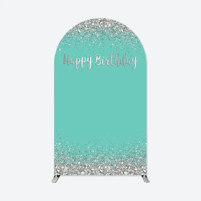 Aperturee Simple Glitter Diamond Blue Happy Birthday Arch Backdrop | Circle Arch Backdrop Diy | Diy Chiara Backdrop Cover | C...