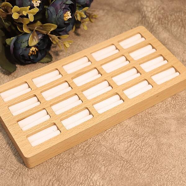 20-Slot Wooden Ring Display Trays