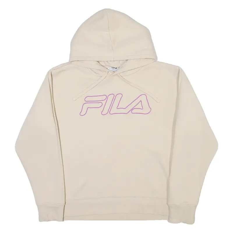 FILA Womens Cream Hoodie UK 16