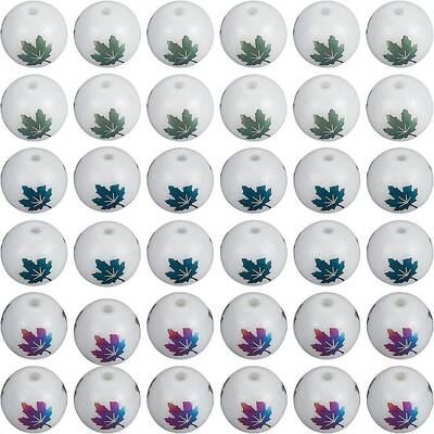 240Pcs 3 Colors Autumn Theme Electroplate Glass Beads
