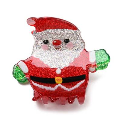 Christmas Theme Glitter Acrylic Claw Hair Clips