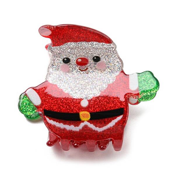 Christmas Theme Glitter Acrylic Claw Hair Clips