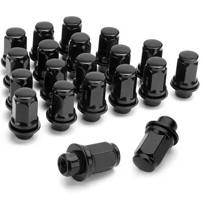 12X1.5 OEM Lug Nuts 24pcs Meg Seat Lug Nuts For Toyota Tacoma 4runner FJ Cruiser | KSP Performance, Black