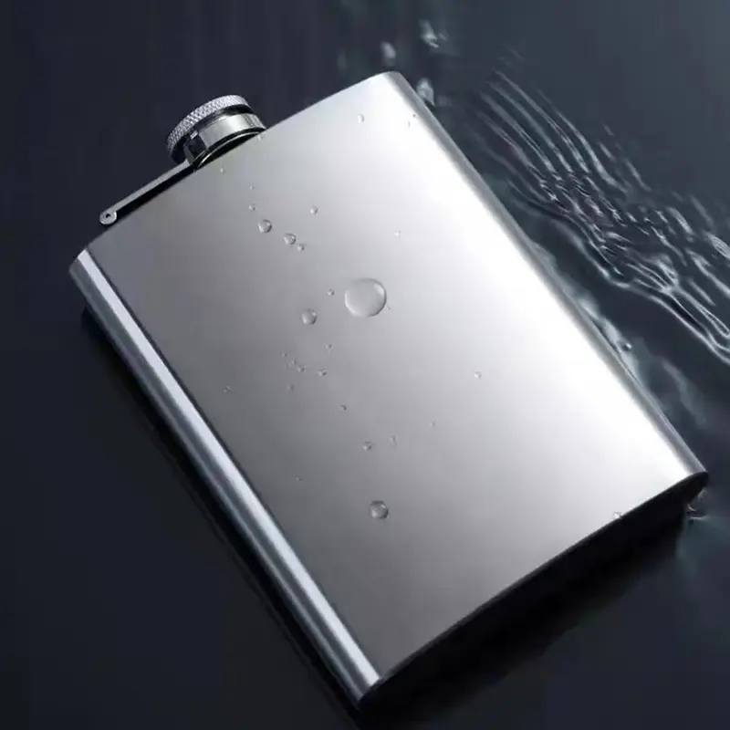 1 Piece Stainless Steel Hip Flask, Durable Whiskey Flask, Square Wine Flask, Portable Wine Bottle for Outdoor, Travel Accesso...