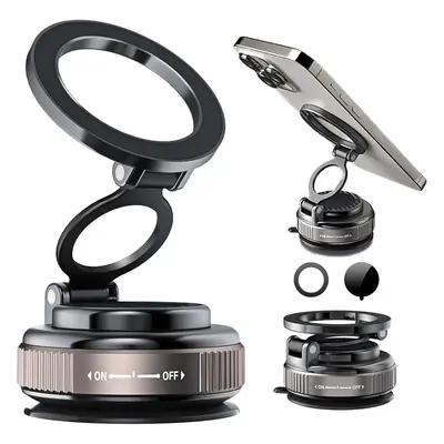 Magnetic Car Phone Holder for MagSafe: 28+LBS Strong Suction Vacuum Phone Mount for Men/Women - 360° Rotatable Adjustable Po...