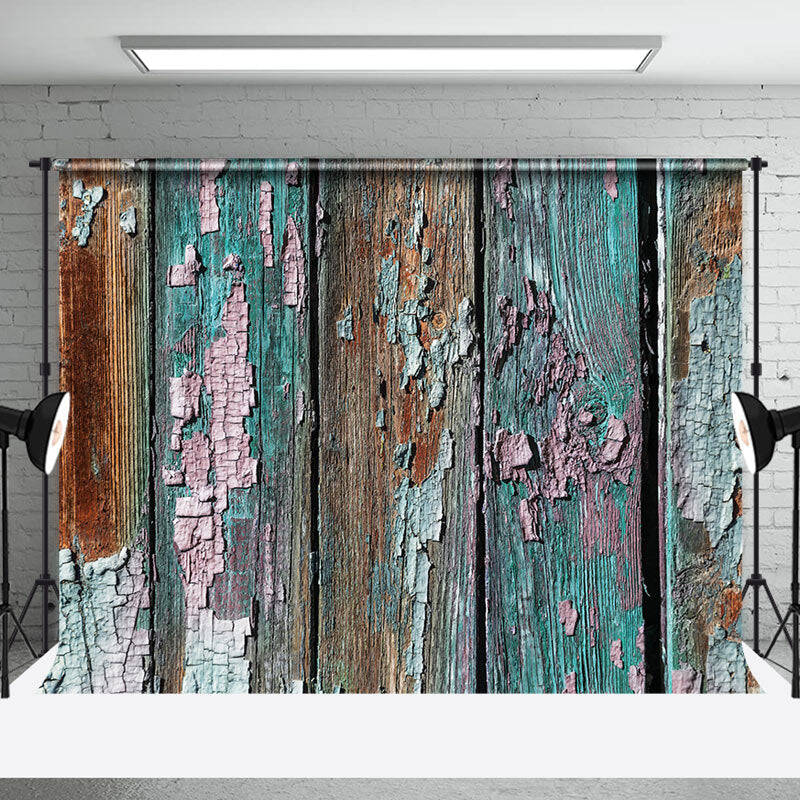 Colorful Broken Wood Texture Backdrop For Photo - Aperturee