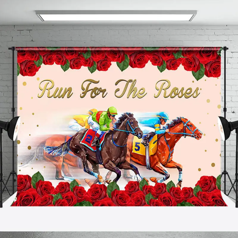Run For The Roses Happy Kentucky Derby Backdrop - Aperturee