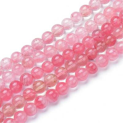 Cherry Quartz Glass Bead Strands