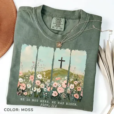 Comfort Colors He Is Not Here, He is Risen Shirt, Easter Christian Tee, Religious Tshirt, Jesus Lover Gift, Inspirational Shi...