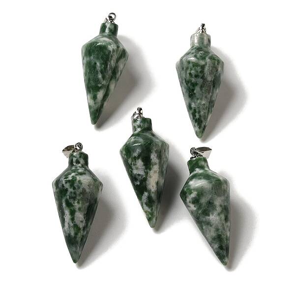 Natural Green Spot Jasper Pendants
