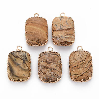 Natural Picture Jasper Pendants