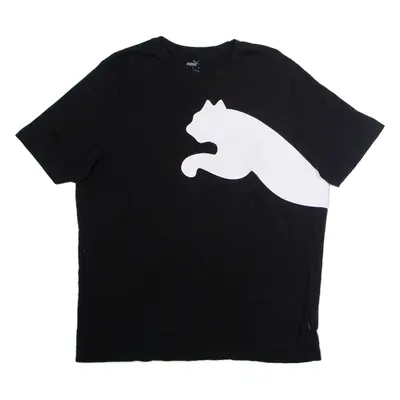 PUMA Mens T-Shirt Black Crew Neck L