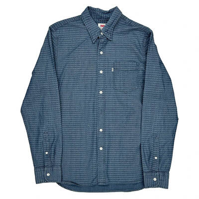 Levis Patterned Shirt - Small Blue Cotton
