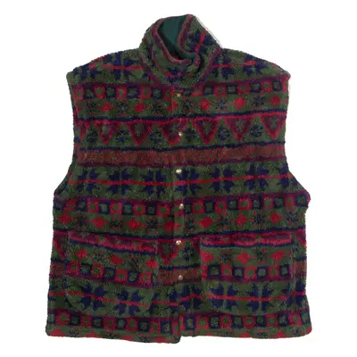 Mens Fleece Gilet Green Fair Isle M
