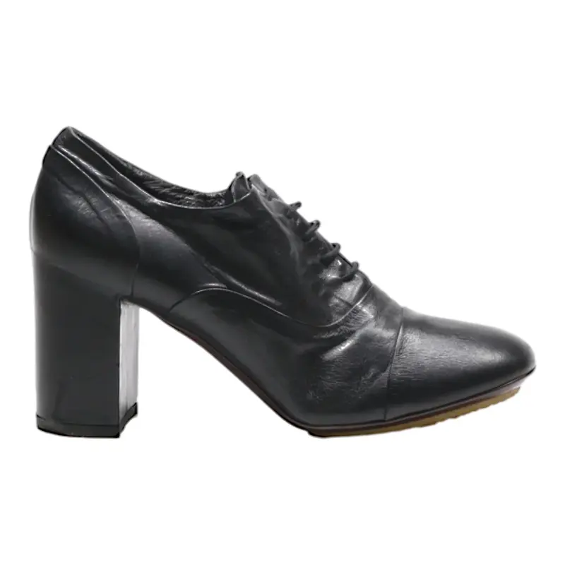 ROBERTO DEL CARLO Oxford Block Heels Black Leather Womens UK 5