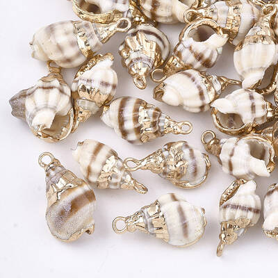 Electroplate Spiral Shell Pendants