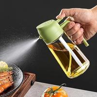 2 in 1 Oil Sprayer & Dispenser, 1 Count Portable Large Capacity Olive Oil Spray Bottle, Kitchen Gadgets for Food Cooking, Ba...