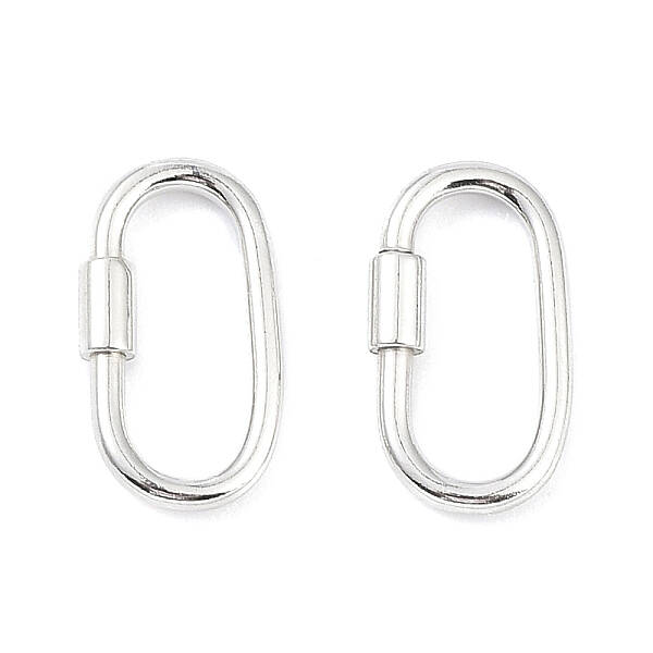 925 Sterling Silver Locking Carabiner Clasps