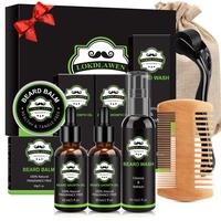 Beard Growth Kit, Beard Kit for Thicker - Growth Oil(2 Pack), Wash, Balm, Massager, Comb, Storage Bag, Beard Care Fathers Gif...