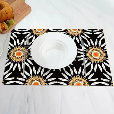 White Floral Seamless Pattern Set Of 4 Placemats - Aperturee