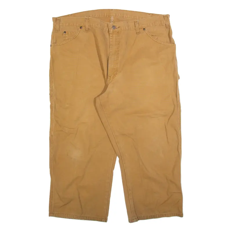 DICKIES Carpenter Mens Trousers Brown Relaxed Straight W40 L23