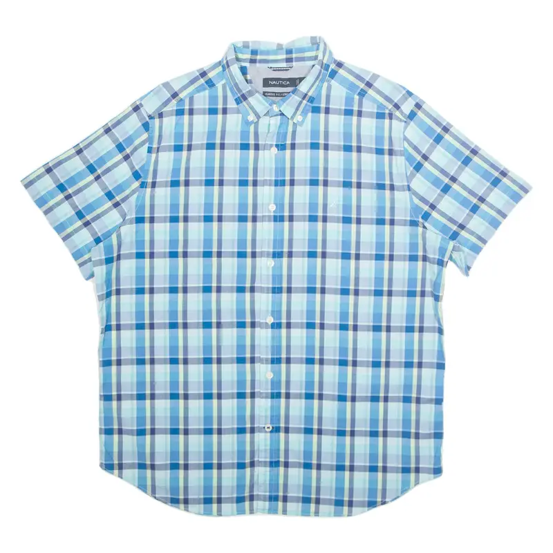 NAUTICA Stretch Mens Shirt Blue Check L